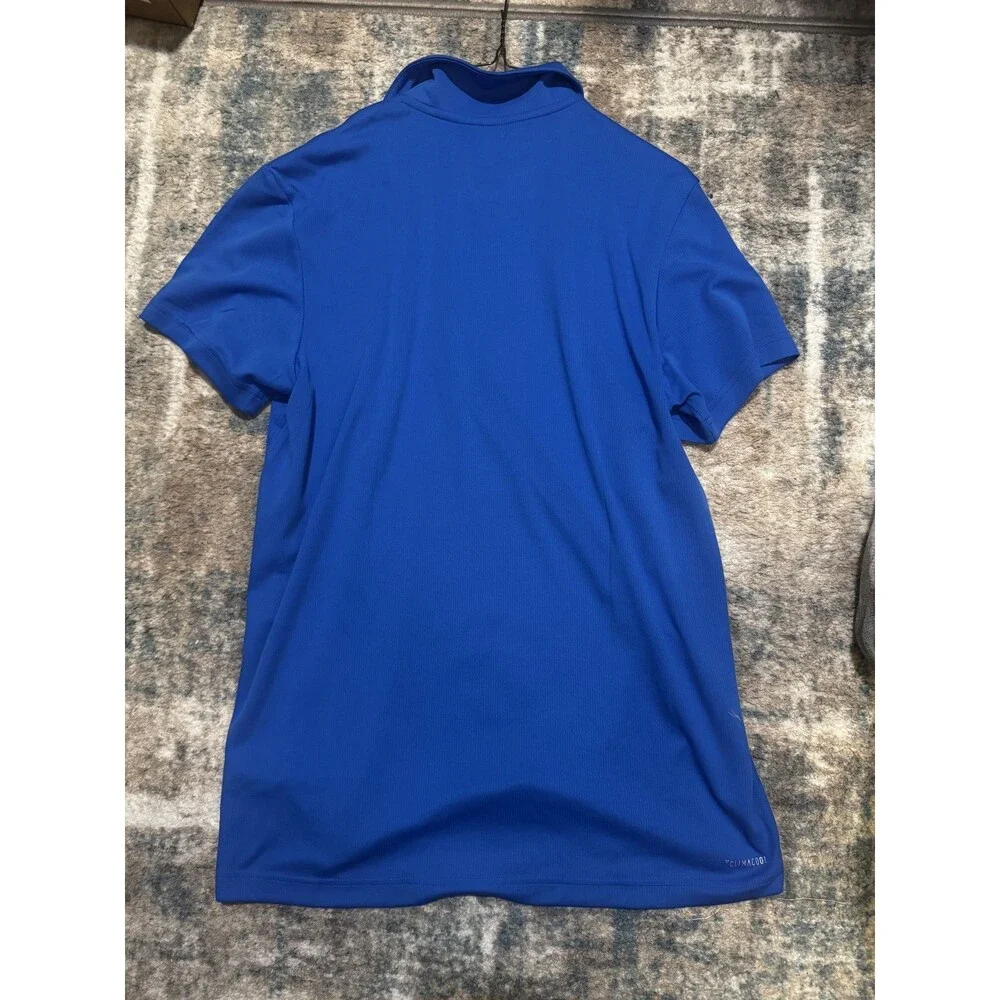 Adidas Climalite Performance Polo Shirt Blue Mens Medium Golf Athletic
